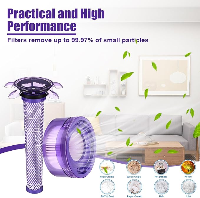 Upgraded V8 Filter for Dyson V8 V7 New Version / SV25 / SV37 / V8 Animal Extra Cordless V8 FOCUS Mattress Vacuum Cleaner Replacement Parts Accessories Filters