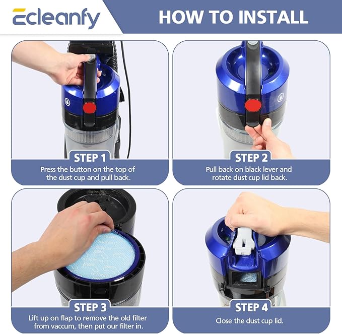 4-Pack 304087001 Filters Compatible with Hoover WindTunnel Upright Vacuum Cleaner UH71250 UH72630 UH72625 UH72615 UH71012 UH70605 UH71214【Note: Not fit Hoover BH & 3 Pro Pet Series】
