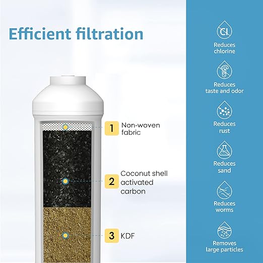 AQUA CREST 5KDC Under Sink Water Filter System, Direct Connect Under Sink Water Filter, Reduces PFAS, PFOA/PFOS, Chlorine, NSF/ANSI Tested 5K Gallons Ultra High Capacity