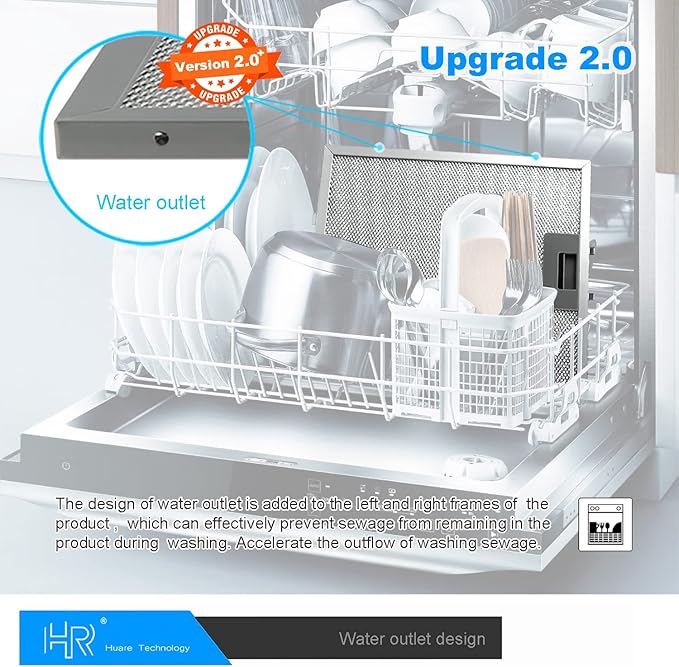 Upgraded W10169961A Range Hood Filter Replacement, Fits Whirlpool, Ikea, Kitchen Aid, Jenn Air, Aluminum Mesh Hood Grease Filter 10.5x12Inch, HR Huare Technology Aluminum Range Hood Vent Filters,3PCS