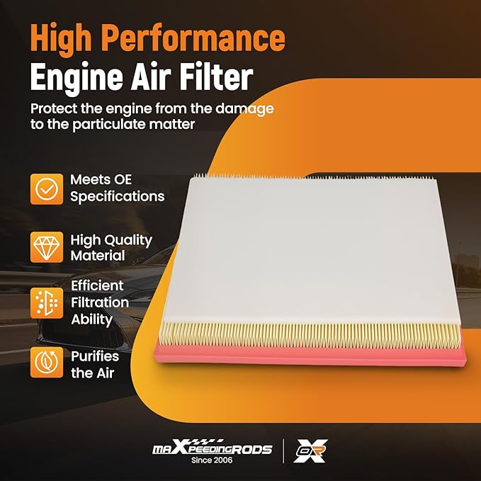 maXpeedingrods CA10867 Engine Air Filter Fits for Cadillac SRX 2.8L, 3.0L, 3.6L; for Saab 9-4X 2011 2.8L, 3.0L