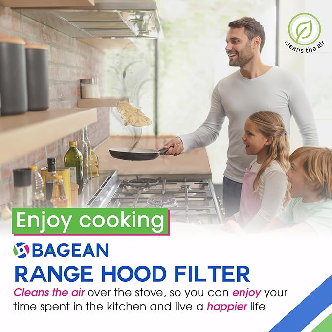 Bagean Stove Hood Vent Filter 11.81"x17.32" BPS1FA36 Compatible with Broan Range Hood Filter Replacement - Fit's Allure Range Overhead Aluminum Screen - Blocks Grease & Filters Over Oven Air (2-Pack)