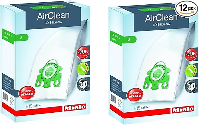 Miele Type U AirClean FilterBags, S7 Upright (8 bags)