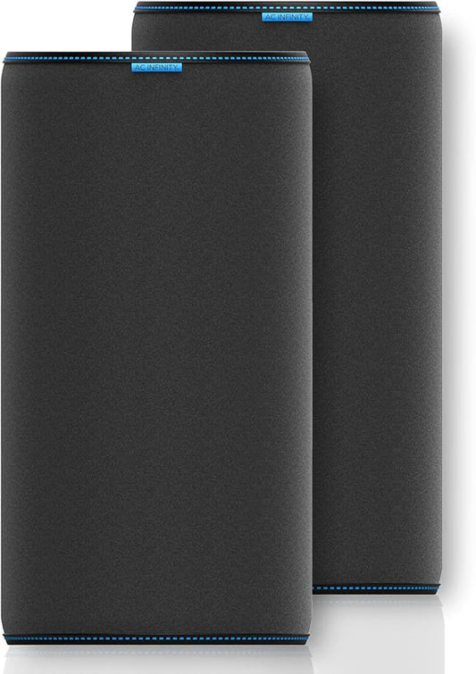 AC Infinity Pre-Filter Cloth 8”, Replacement Inline Filter Sleeve 2-Pack, Fits 8” Carbon Filters for Odor Control in Grow Tents, Indoor Gardening, Hydroponics