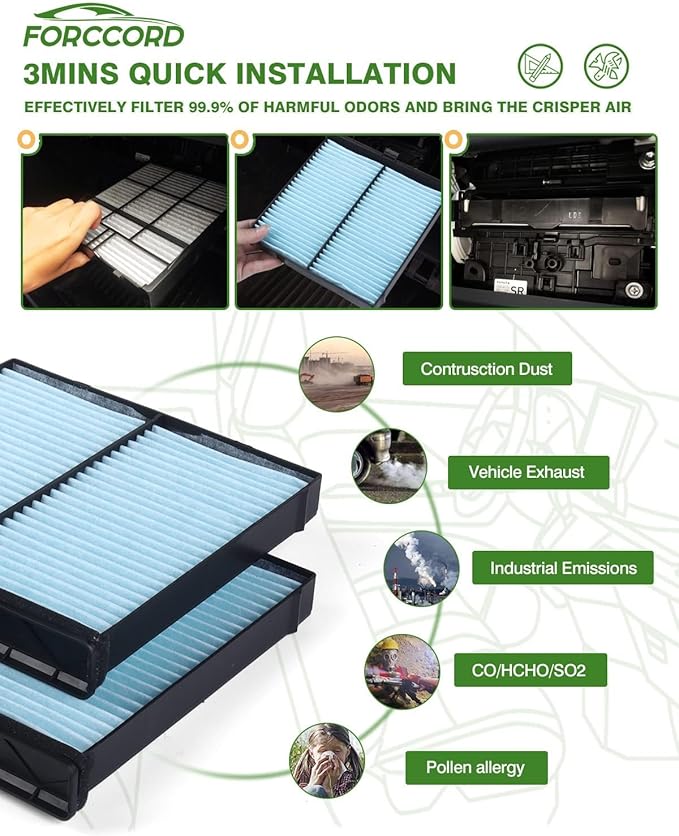 2-Pack Cabin Air Filter Fits for Mazda 3 (2019-2026) / CX-30 (2020-2026) Cabin Filter Replacement BDTS-61-J6X BDTS61J6X Car Accessories