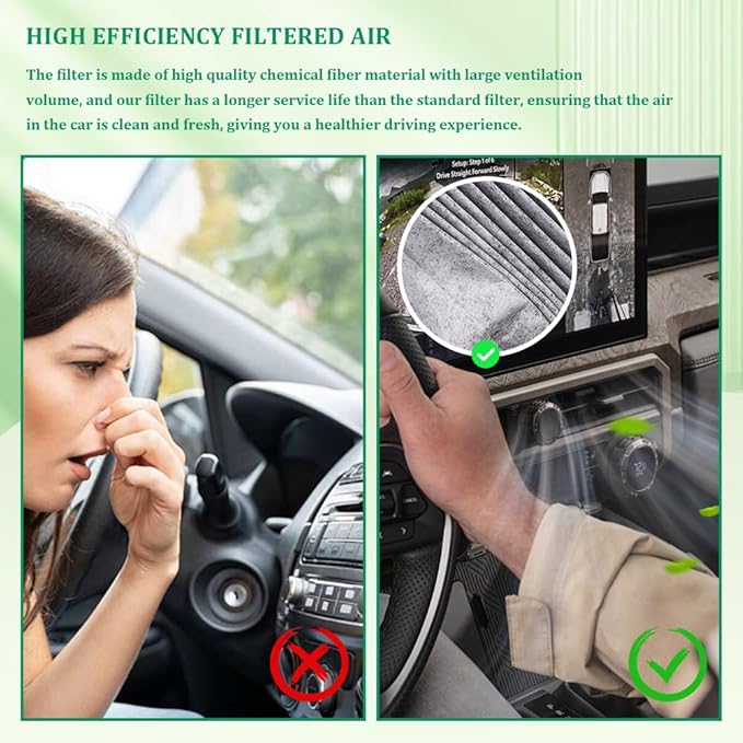 Cabin Air Filter with Activated Carbon, CP285 CF10285 Engine Air Filter, Automotive interior Accessories AC & Heater Cabin Filter Replacement for Subaru, Scion, Land Rover