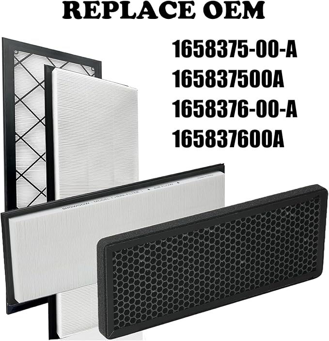Intake Cabin Air Filters Compatible with 2020-2026 Tesla Model Y External Front Trunk Air Intake Filters 2025 2026 Juniper Intake Cabin Air Filtration 1658375-00-A 1658376-00-A 165837500A 165837600A