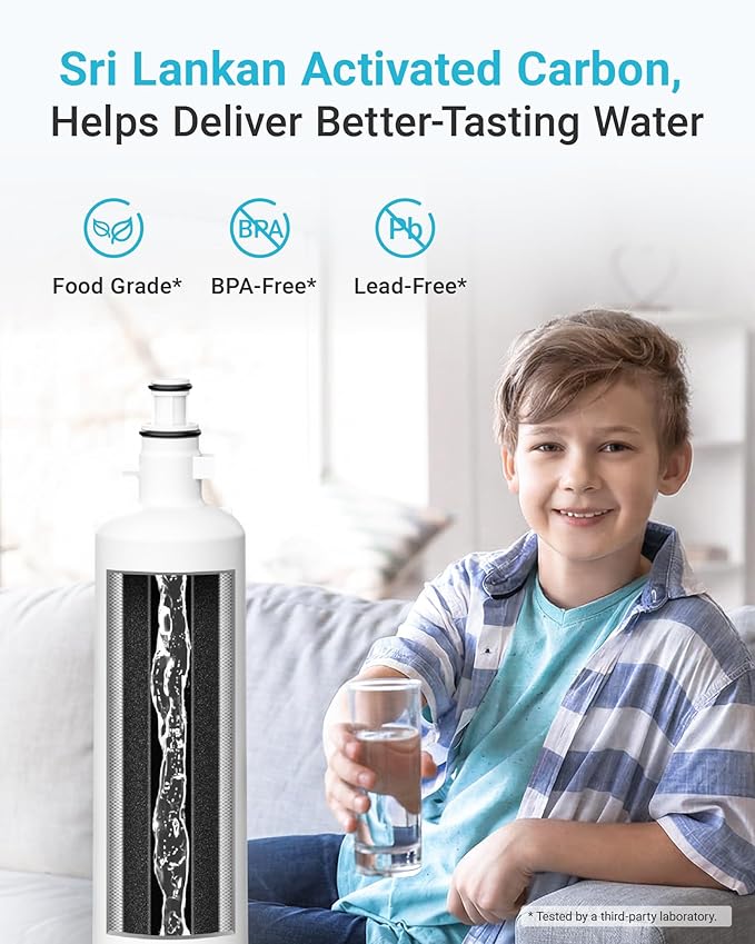AQUA CREST Replacement for GE® RPWFE, RPWF (with CHIP) Refrigerator Water Filter, Compatible with GYE22HMKES, GYS22GMNES, GYE22HBLTS, DFE28JSKSS, GFE28HMHES, GNE29GYNFS, GFE28GYNFS, 2 Filters