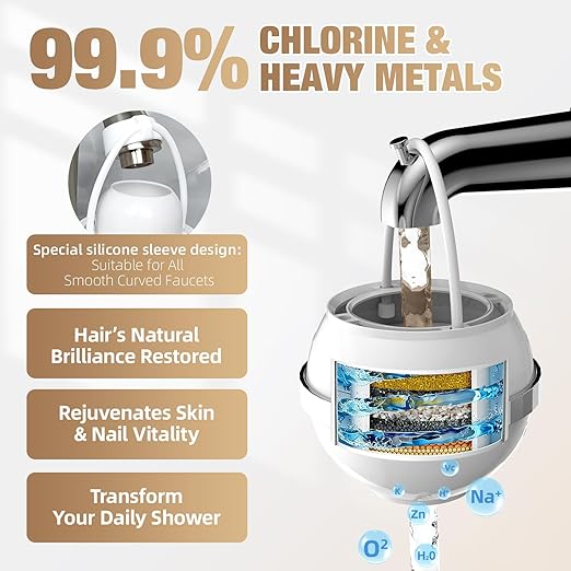 Luxury Version Bath Water Filter for Tub Faucet with Overflow,3,000 Gallons Filtration,Remove Contaminants,Chlorine,Fluoride,Hard Water Softener,Enhances Health of Skin,Hair,Nails,Relieve Eczema,White