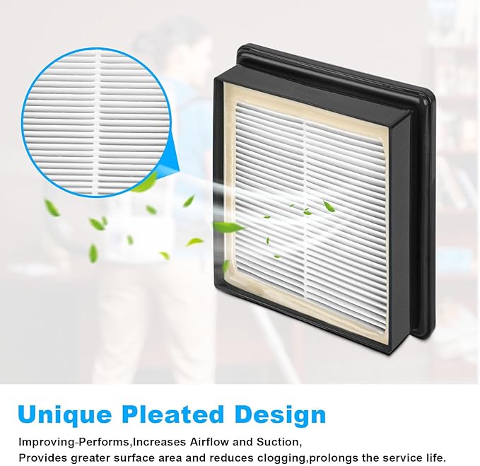 107315 Vacuum HEPA Filter Replacement Proteam Super Coach Pro 6, Super Coach Pro 10,GoFree Flex Pro, and ProVac FS 6 Vacuum Compatible with ProTeam Twin Pack Filter- 2 Pack