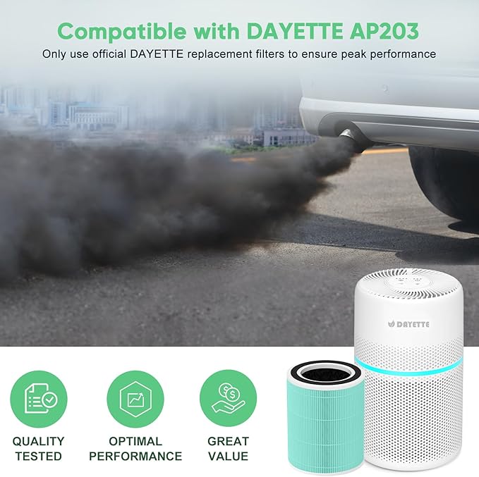 DAYETTE AP203 Replacement H13 HEPA Air Filter Air Purifier AP203, Toxin Absorber Filter