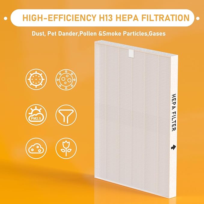 116130 True HEPA Replacement Filter H Compatible with Winix 5500-2 Air Cleaner Purifier and Models AM80, 4 Pack HEPA Filter only