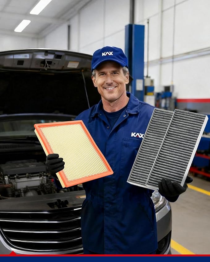 KAX Engine & Cabin Air Filter Kit, Replacement for Nissan Frontier 2005-2021, Xterra 2005-2015, Pathfinder 2005-2012, NV2500, NV1500, NV3500, Replace# CA7440 CF10553