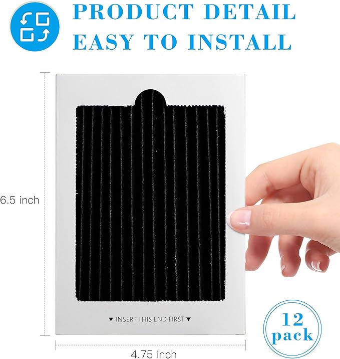 SEISSO Carbon Activated Refrigerator Air Filter Replacement Compatible with Frigidaire and Electrolux 242047801, 242047804, 242061001 (12)