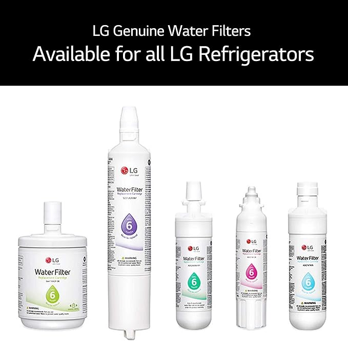 LG LT1000P3 6-Month / 200 Gallon Refrigerator Replacement Water Filter, 3 Count (Pack of 1), White