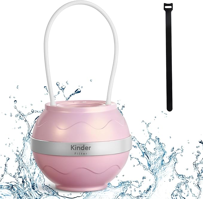 For Bathtub Faucet Water Filter, Removes Chlorine Lead Fluoride, Hard Water Softener, Bath Purifier for Skin and Hair (Pink)