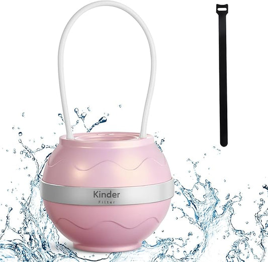 For Bathtub Faucet Water Filter, Removes Chlorine Lead Fluoride, Hard Water Softener, Bath Purifier for Skin and Hair (Pink)