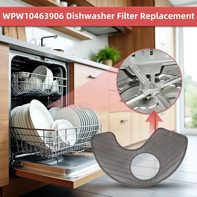 O-CONN WPW10463906 Dishwasher Filter Replacement - Compatible with Whirlpool, KitchenAid, Maytag, Kenmore, Amana