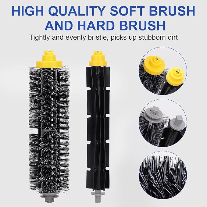 Replacement Parts Accessories for iRobot Roomba 600 500 Series 595 585 564 690 692 694 Vacuum Cleaner - 1 Side Brush 1 Bristle Brush 1 Flexible Beater Brush 1 Screw 1 Screwdriver 1 Round Cleaning Tool
