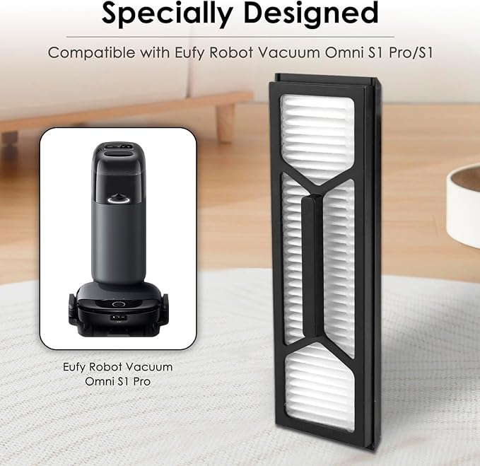 (5 Pack) Omni S1 Pro Replacement HEPA Filters Compatible With Eufy Omni S1 Pro Robot Vacuum, Filter Kit, Replacement Parts, Filters Accessories, Vacuum Parts Canister Filters, Upright Filter
