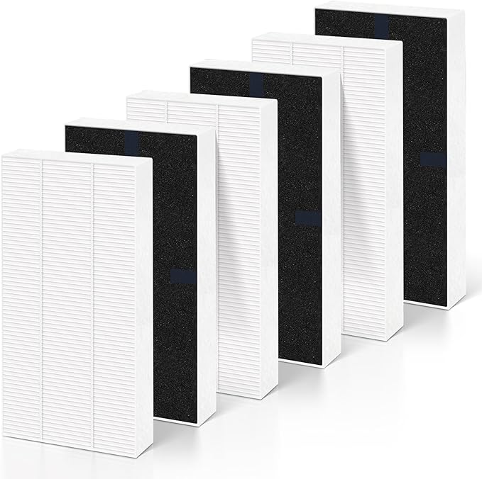 6 Pack U Filter Replacement Compatible with Honeywell HRF201B, HHT270, HHT270W, HHT290 and For Febreze FRF102B, FHT190W, High-Efficiency Air Filter with Activated Carbon Filter for Dust Pet Smoke