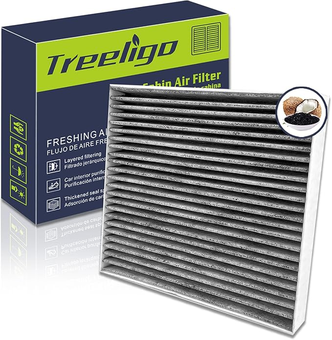 Treeligo CF10285 Cabin Air Filter, Replacement for Camry 2007-2017 Corolla 2009-2019 Rav4 2006-2018 4Runner 2010-2023 Avalon Prius Tundra Highlander ES300H, w/Upgraded Coconut Shell Activated Carbon