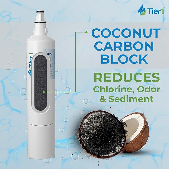Tier1 RWF1051 5231JA2006A Refrigerator Water Filter | Replacement for LT600P, Kenmore 9990, 5231JA2006F, RWF1000A, CLCH104 | Up to 18 Months Supply | Easy Install | Odor Control | Clean Water (3-pk)