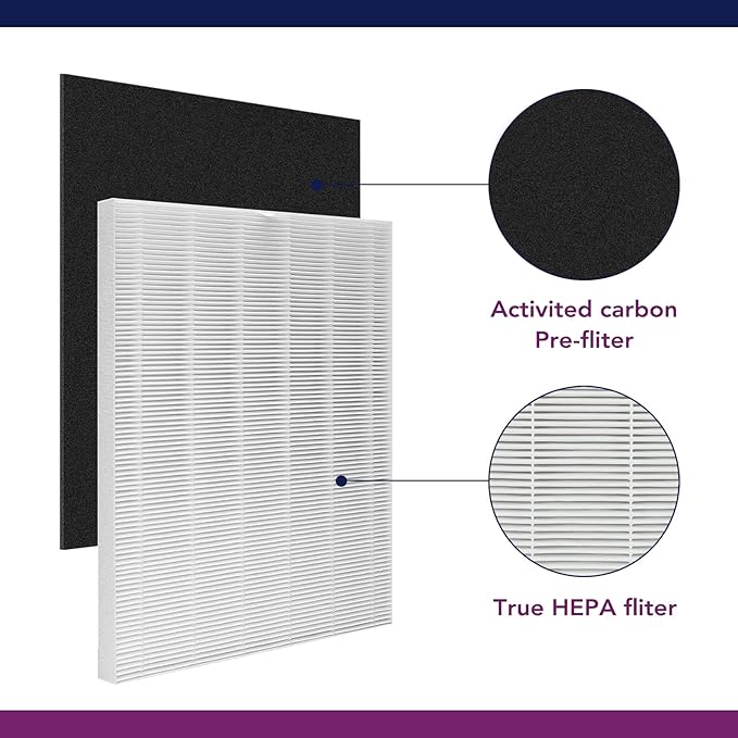 D360 True HEPA Replacement Filter D3: Compatible with Winix D360 Air Purifier, Part Number 1712-0101-02, 1 HEPA Filter & 4 Activated Carbon Filters