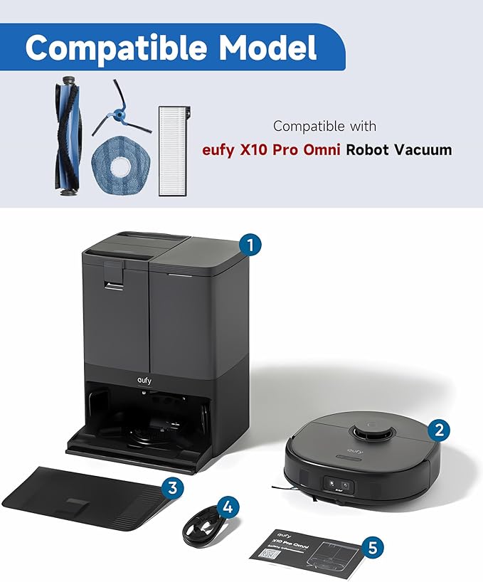 Replacement Parts for Eufy X10 Pro Omni Robotic Vacuum Cleaner - Quality Accessories for Better Cleaning Performance