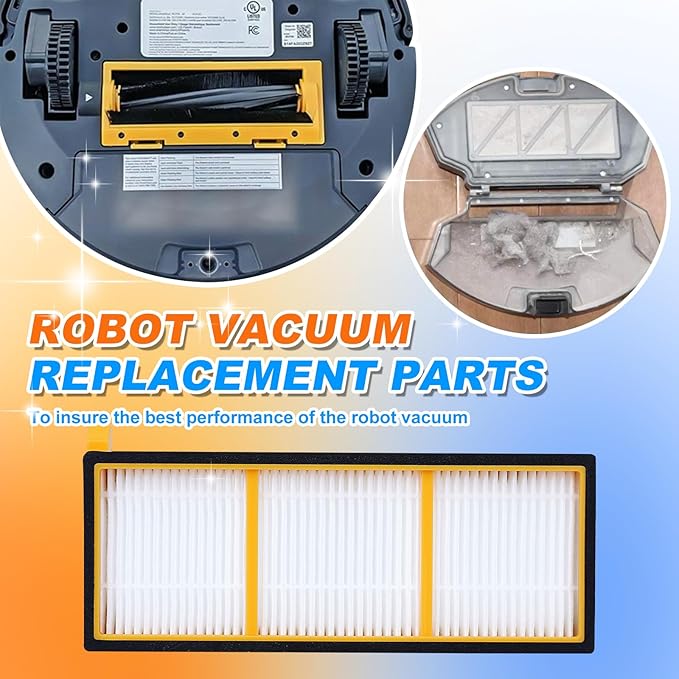 Replacement Filters for Shark ION Robot Vacuum Cleaner, Compatible with RV700, RV720, RV750, RV755, 2 Pack