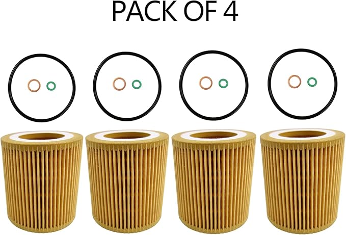 11427953129 Oil Filter Element Set Fit for BMW 128 135 323 325 328 330 335 428 435 525 528 530 535 640 740 Hybrid 3 5 7 M235 X1 X3 X4 X5 X6 Z4-4 Pack