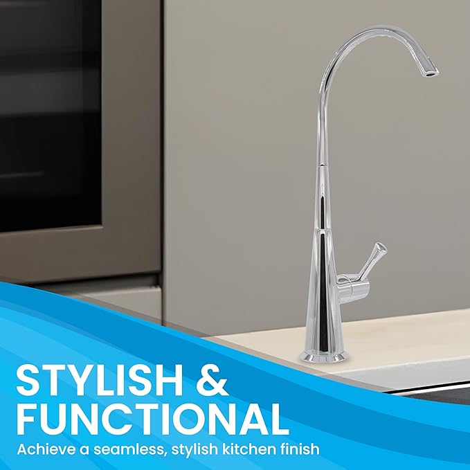Metpure Non-airgap Brass RO Faucet Reverse Osmosis Drinking Water Filtration System Water Dispenser Spout. Contemporary Style. Include Wrench and Faucet Adapters. Chrome.