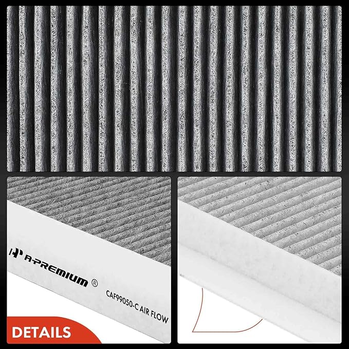 A-Premium Cabin Air Filter w/Activated Carbon Compatible with Mercedes-Benz Models - C230, C240, C280, C32 AMG, C320, C350, C55 AMG, CLK320, CLK350, CLK500, CLK55 AMG, CLK550, CLK63 AMG - Under Hood