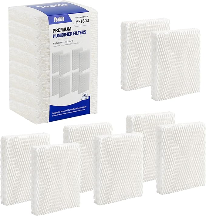 8 Pack HFT600 Filter Replacement for Honeywell Filter t, Honeywell Humidifier HEV615, HEV620, Compare to Part HFT600T HFT600PDQ