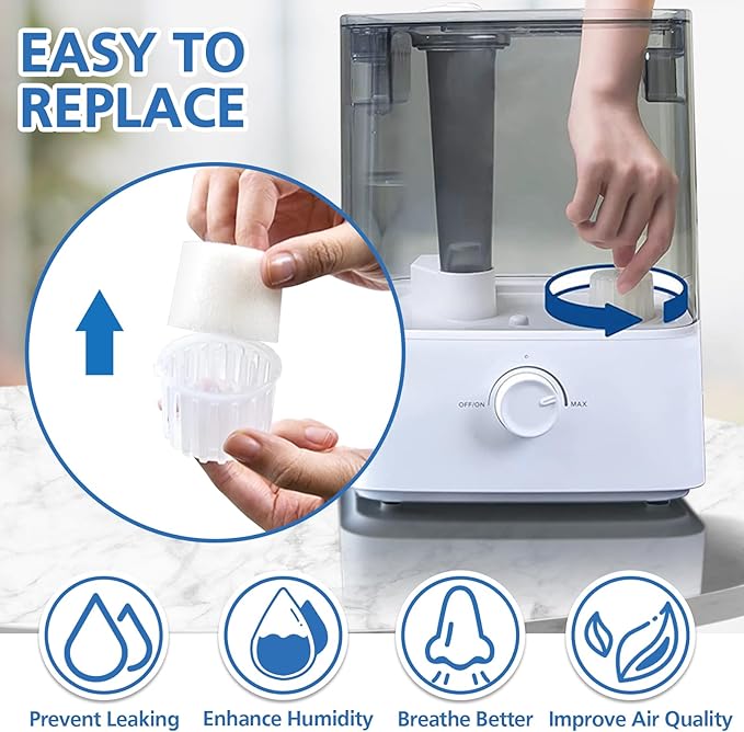 30-Pack Top Fill Humidifier Replacement Filter Compatible with LEVOIT Classic160, Dual150, Dual200S, Classic300(S), LV600S, OasisMist450S, Superior6000S Humidifiers