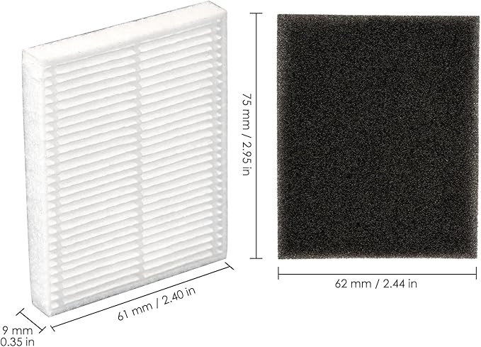 (5 Pack) L60 L50 HEPA Filters Compatible with eufy L60, L60 Hybrid, L60 SES, L50 SES, L50 Series Robot Vacuum, HEPA Filter Kit, Replacement Parts, with Foam Filter 5 Sets