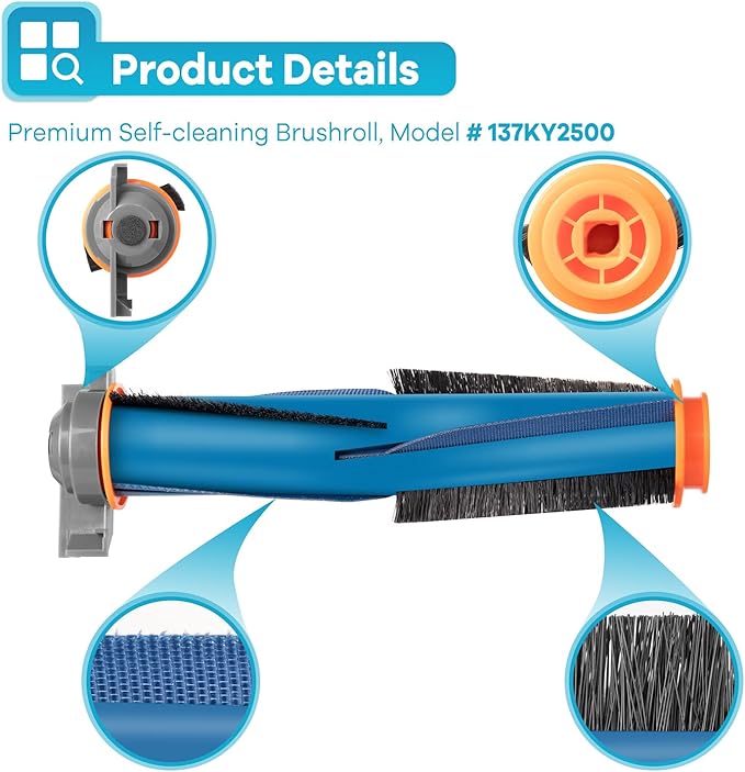 AV2501S Replacement Parts for Shark AV2501AE RV2502AE RV2520AOUS AV2510AOUS AV2511AE RV2610WA AV2610WA AI Ultra Robot Vacuum Cleaner with Main Brush,Pre-motor Filters, Primary Filter, Side Brushes
