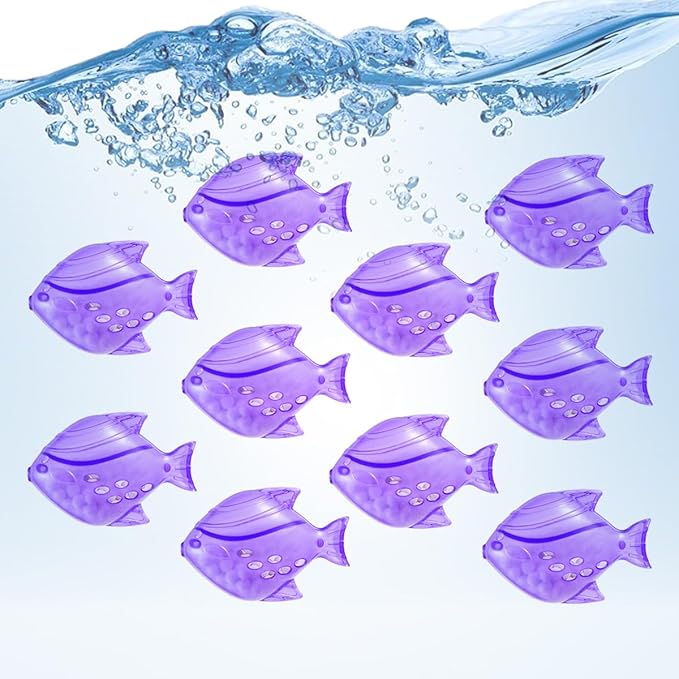 Humidifier Tank Cleaner, 10PCS Universal Humidifier filters fish Compatible with Drop, Droplet, Warm&Cool Mist Humidifiers, Fish Tank, Keep The Water (Fish-Purple)