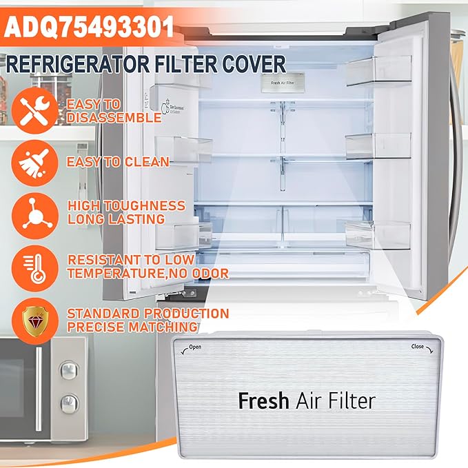 ADQ75493301 Filter Cover Decor Compatible with LG Refrigerator Fresh Air Filter Cover accessories Replaces Part Numbers LRFDS3016S LRFDS3006D LRFDS3016D -1 Pack