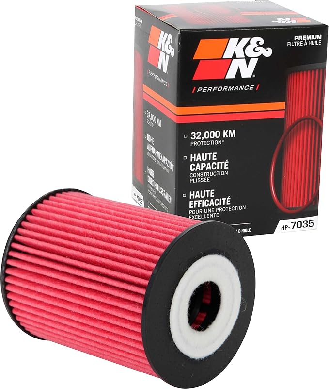 K&N Premium Oil Filter: 20,000 Mile Engine Protection, High Capacity/High Efficiency: Compatible with 2015-2021 GENESIS/HYUNDAI/KIA (See Product Description for Select Models), HP-7035