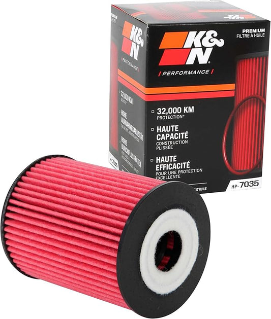 K&N Premium Oil Filter: 20,000 Mile Engine Protection, High Capacity/High Efficiency: Compatible with 2015-2021 GENESIS/HYUNDAI/KIA (See Product Description for Select Models), HP-7035