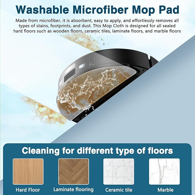 Chuancheng Q7 M5+ Replacement Parts for Roborock Q7 M5/ Q7 L5 / Q7 L5+ Vacuum Cleaner, 17Pcs Accessories KIt with 1 Main Brush, 6 Mop Pad, ６ Side Brush, ４ HEPA Filter