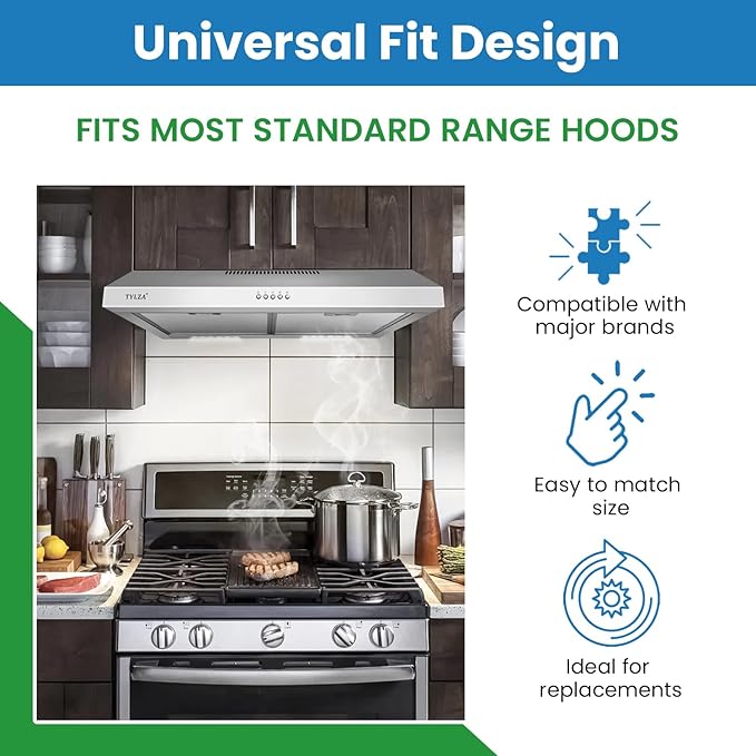 Filter Everything Replacement Aluminum Range Hood Filter Compatible with Broan 97005683, 97007894, 99010152, BPRPFA, S97017455 – 9-7/8” x 11-11/16” x 3/8” (2-Pack)