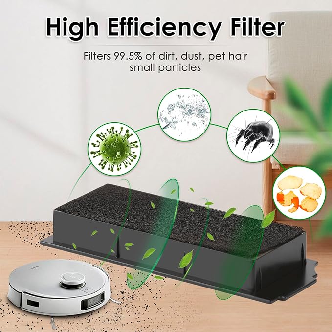 (15 Pack) X1 Omni Replacement Parts for ECOVACS DEEBOT DEEBOT X1 Omni X1 PRO Omni X1 Omni T10 Omni Robot Vacuum Accessories, 1 Roller Brush, 3 HEPA Filters, 3 Dust Bags, 4 Side Brushes, 4 Mop Pads