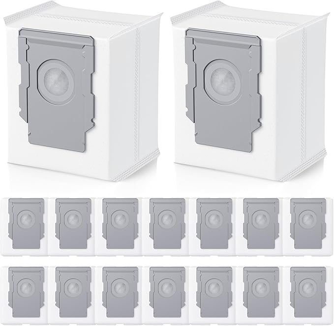 16 Pack Vacuum Bags for iRobot Roomba 104, 105, 405, 504, 505, 705, i7+, i8+, i3+, i4+, i5+, i6+, j5+, j6+, j7+, j8+, j9+, s9+, Combo10 Max, Roomba Replacement Bgs for all Clean Base models