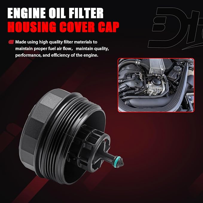 Oil Filter Housing Cover Cap Compatible With BMW Vehicle 128i 135i 528i 528i 328i 335i 530i 740i X3 X5 X6 2006-2016 Replace# 11427525334 Engine Oil Fitter Cover