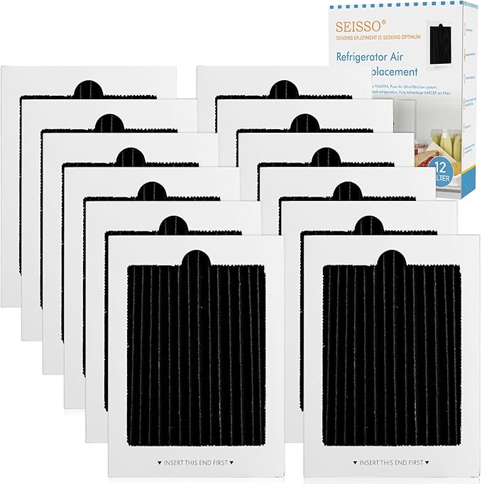 SEISSO Carbon Activated Refrigerator Air Filter Replacement Compatible with Frigidaire and Electrolux 242047801, 242047804, 242061001 (12)