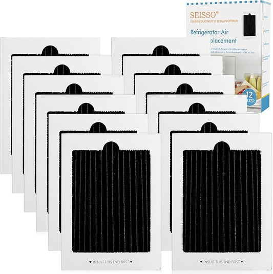 SEISSO Carbon Activated Refrigerator Air Filter Replacement Compatible with Frigidaire and Electrolux 242047801, 242047804, 242061001 (12)