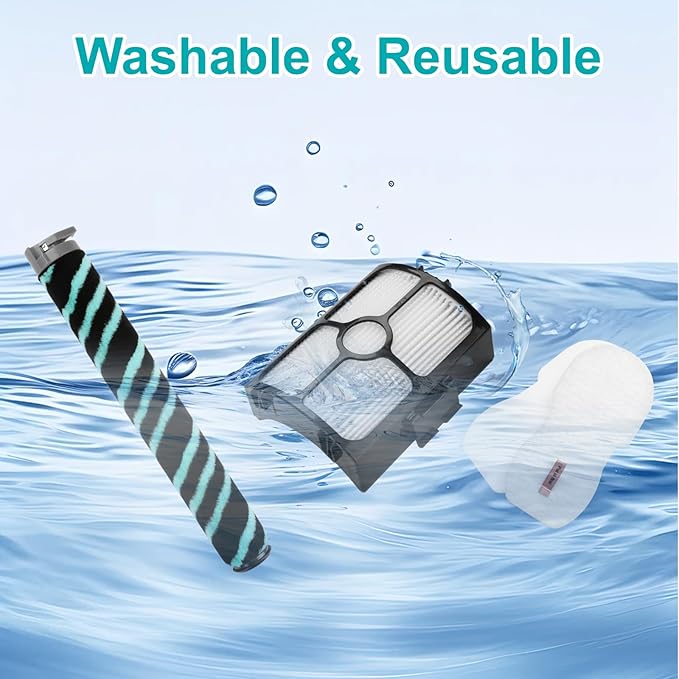 HZ4001AMZ Replacement for Shark HZ4002 Stratos Ultralight Corded Stick Vacuum, Replace part XFFKHZ3000 XHFHZ3000, 1 Roller Brush (for HZ4002, HZ4001AMZ) + 2 HEPA Filter + 4 Foam & Felt Filters