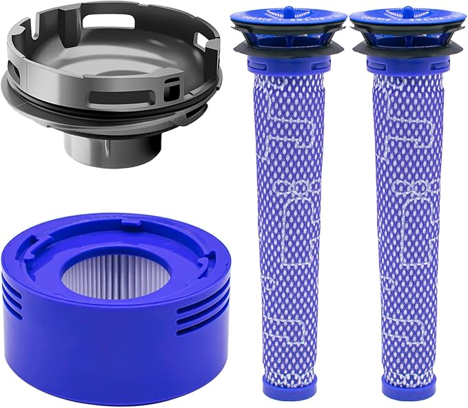 Motor Rear Cover Fit for Dyson V7 V8 Vacuum Cleaner, 1 Motor Real Cover 1 HEPA Post-Filter and 2 Pre-Filters Vacuum Filters Kit